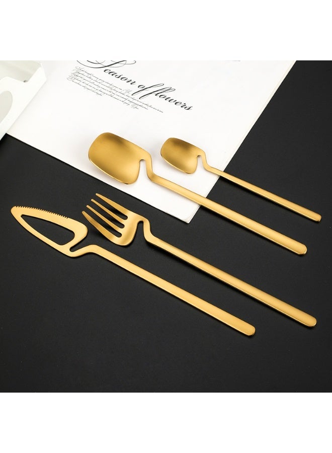 16-Piece Flatware Set Satin Finish For 4 Knives / Forks Spoons Included Dishwasher Safe - Image 3